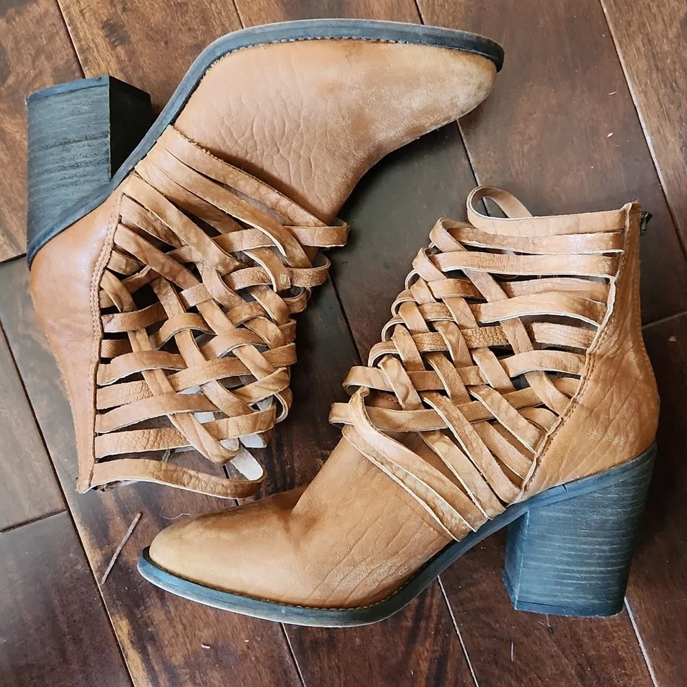 Free People Woven Leather Boots 41 US 10 - Picture 11 of 16